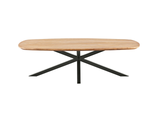 Salontafel Romaro teakhout 140x70 cm Deens ovaal mix rough