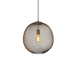 Hanglamp Maroggia bruin rond 40cm koper 1-lichts