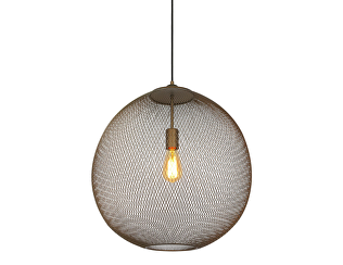 Hanglamp Maroggia bruin rond 50cm koper 1-lichts