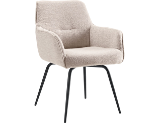 Eetkamerstoel Turelli bouclé beige