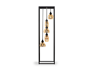 Vloerlamp frame amber glas 5-lichts - Lungo